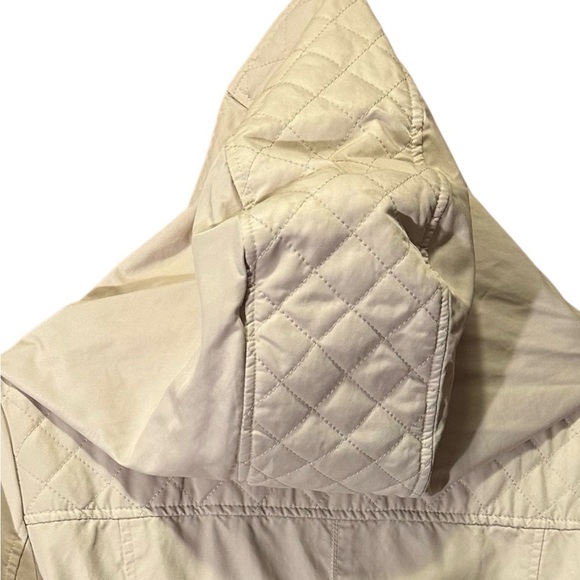 Ever New Beige Utility Jacket Hooded Belted Safari Jacket Size 12 - Picture 5 of 10